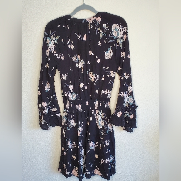 American Rag Dress in Black w/ Turquoise Flowers - Picture 5 of 8